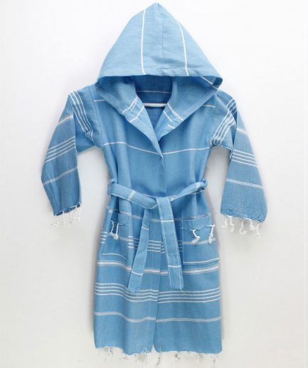 Peshtemal Kids Bathrobe Turquoise